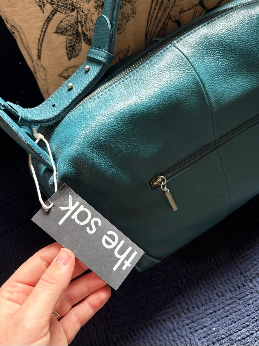 The Sak Los Feliz Medium Teal Zip-Top Hobo Bag NWT